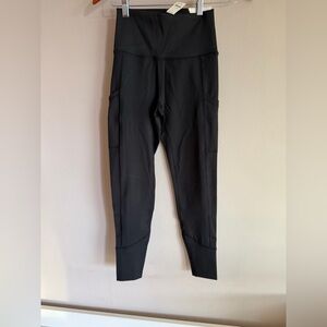 OFFLINE by Aerie Womens High Rise Ribbed Side Pocket Leggings Black S Short